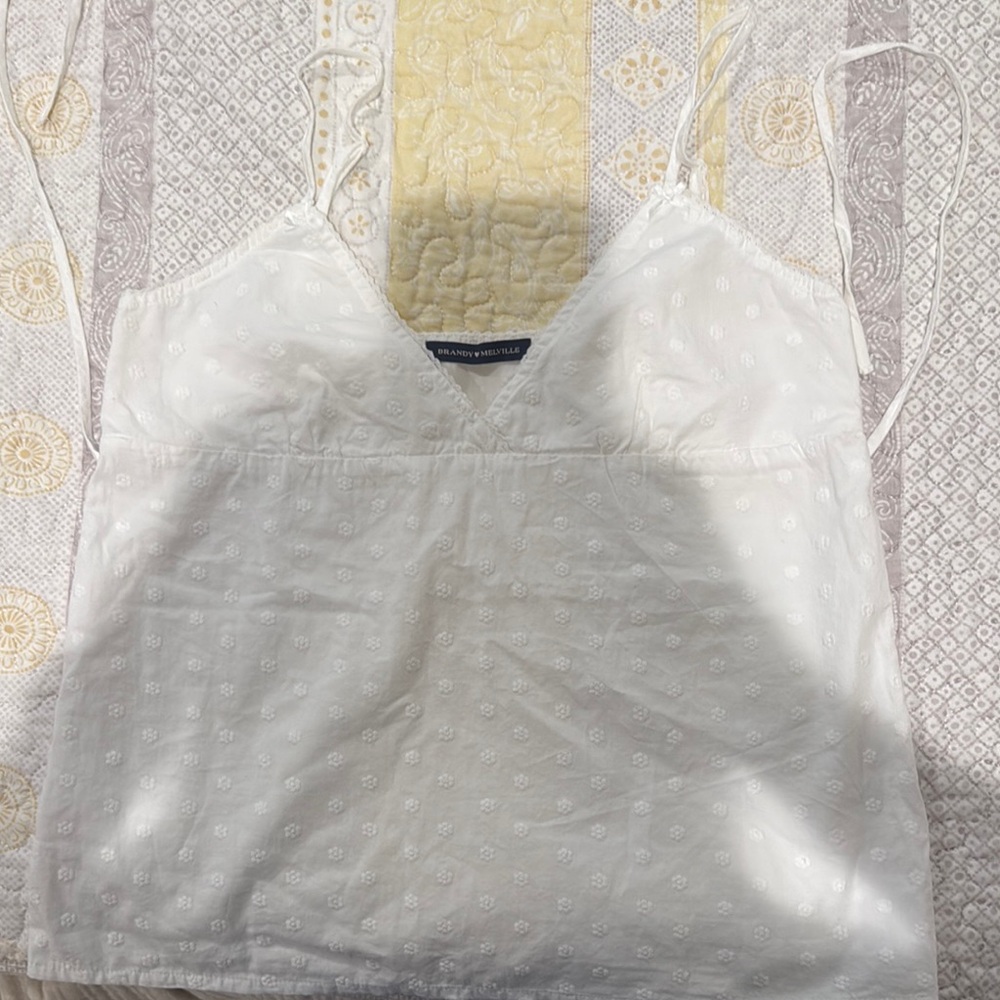 Brandy Melville White Eyelet Camisole Top